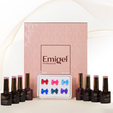 Emigel Professional Jelly Glass UV Gel Polish Kit | with 6 UV Gel