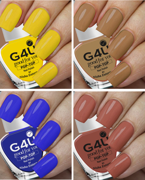 G4U Quick Dry Pop Color Nail Paints (Pack of 4 Pcs)14M2024A32
