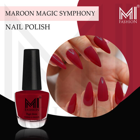 MI FASHION Red Maroon Nail Polish Transform Nail with Long Stay