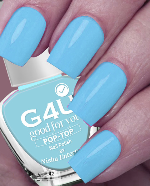 G4U Bright 4 Pcs Quick Dry Nail Polish Kit A92 Teak-Mint-Sky Blue