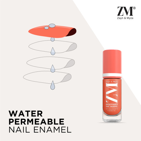 honey☻ ZM Zayn & Myza Breathable Nail Enamel Glossy Finish & Water