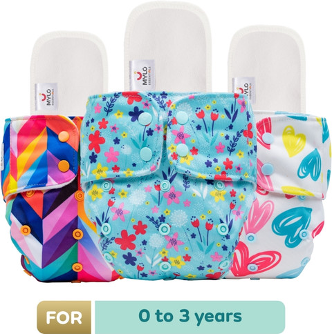 MYLO Baby Leak-Proof Baby Cloth Diaper Reusable, Washable Adjustable,  3M-3Y