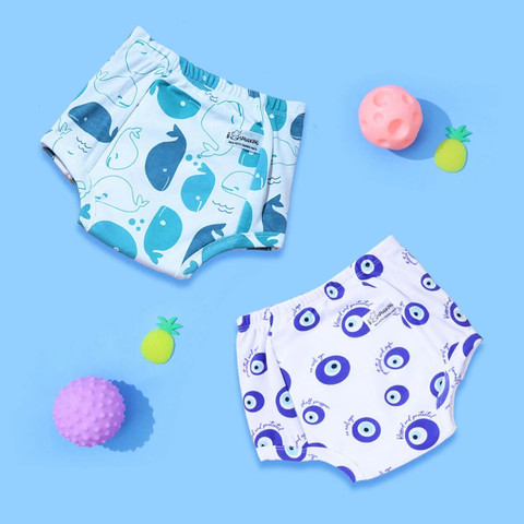 SNUGKINS Potty Training Pants For Kids 100% Cotton (Size 5-6 Years) Pack 2-  Evil Whale - Main Image