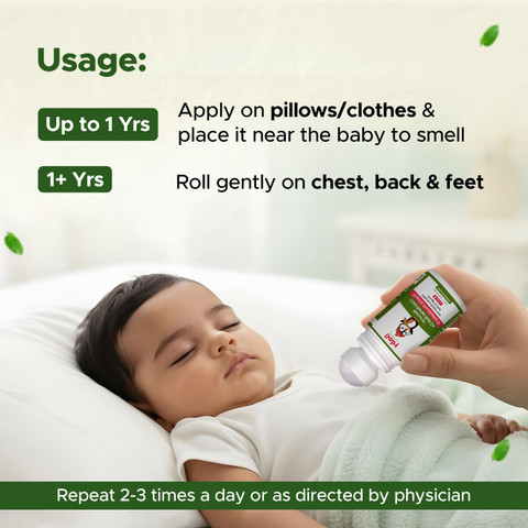 BabyOrgano Cold Relief Roll on for cold, cough, blocked nose and
