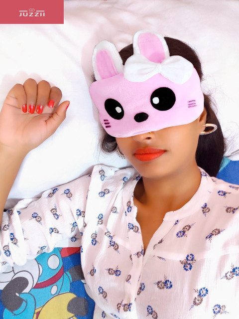 Juzzii Velvet Cute Baby Doll Sleeping Eye Shade Mask for Women