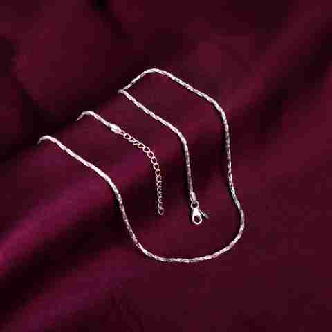 GIVA Sterling Silver Twisted Treasure Chain for Womens and Girls