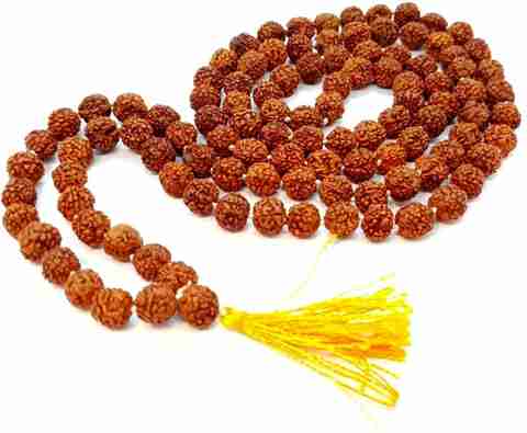 Original Rupa Chain Rudraprathna ORIGINAL 5 MUKHI RUDRAKSHA MALA 108 BEADS / 9 MM JAAP ...