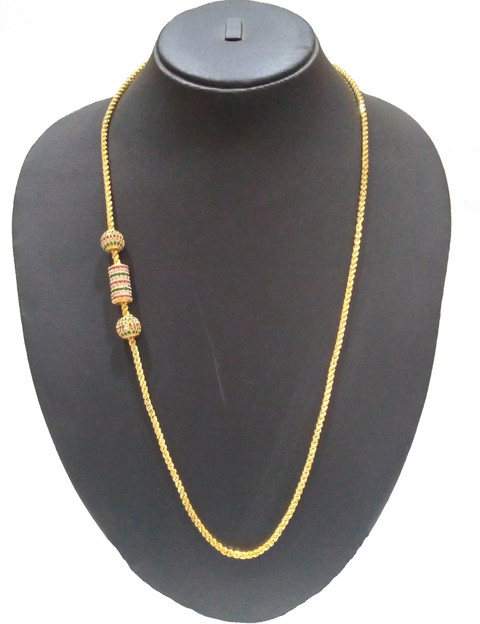 crystal fashion store Amreican Diamond Mugappu Chain Diamond Gold-plated  Plated Copper Chain