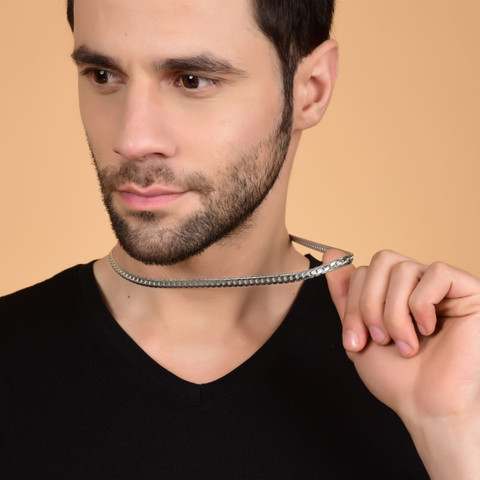 Fashion Frill Silver Chain For Boys Stylish Necklace Silver Chain