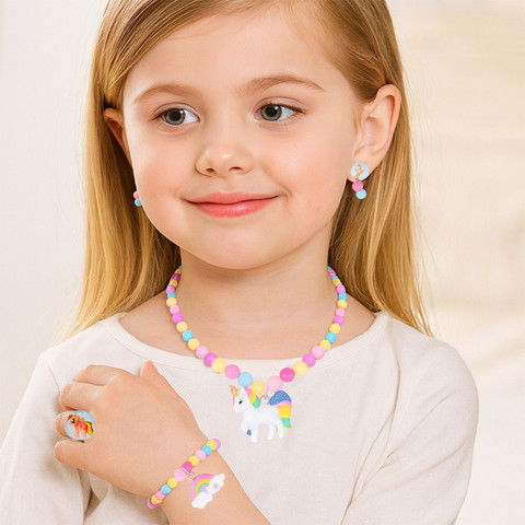 SYGA Children's Colorful Necklace For Kids(Color Pink Unicorn