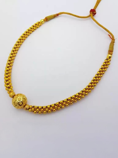 Heer Collection Traditional Wedding Maharashtrian Kolhapuri Thushi Choker  Necklace Set Jewellery for Women and Girls Pearl Gold-plated Plated