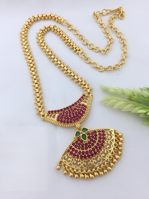 PBM CREATIONS Gold plated Covering Impon pon chain dollar ad cz