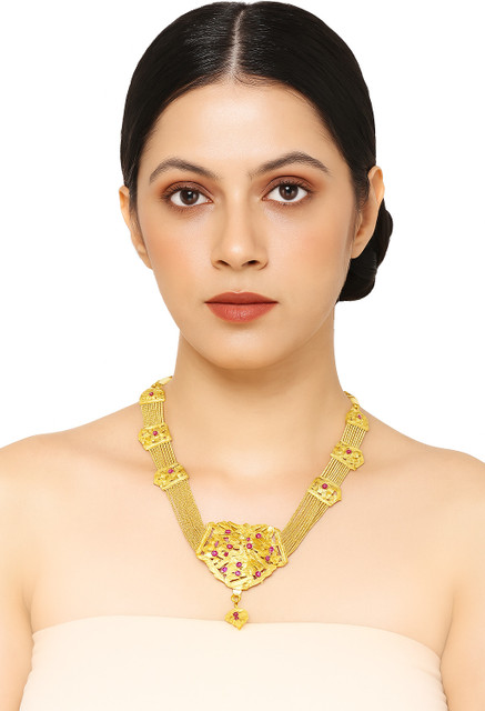 SMARNN Gold Plated Jadau Sita Rani Haar Neckalce Set with Dori for