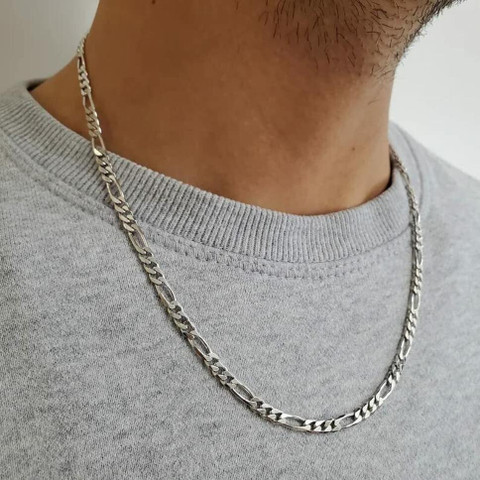 THE MEN THING Italian Style Chain Silver Stainless Steel
