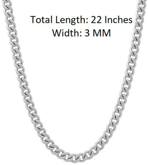 Akshat Sapphire Sterling Silver Purity) Curb Chain (22 inch