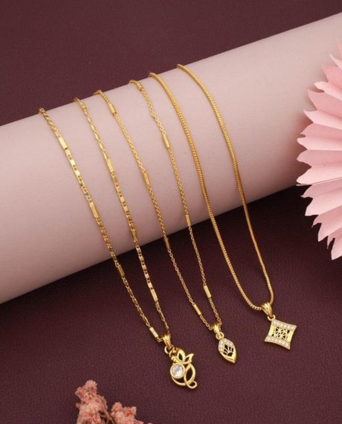 Princy Enterprise Fancy Chain Pendant Combo set of pic Micro