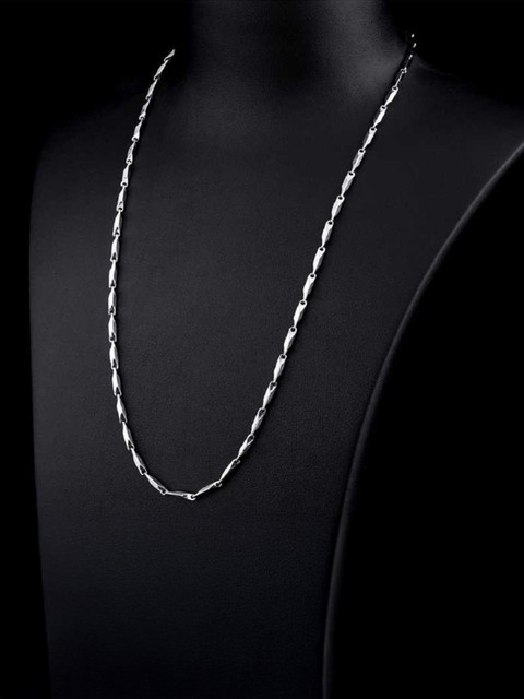 Syfer 24K Gold Plated Chain for Boys and Girls High Polish Gold Chain (24  Inch) Silver Plated Stainless Steel Chain