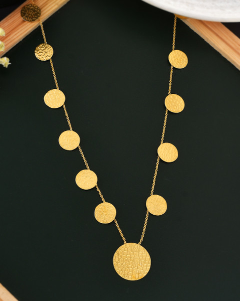 Auriste Textured Discs Design Necklace For Girls, Women, Skin