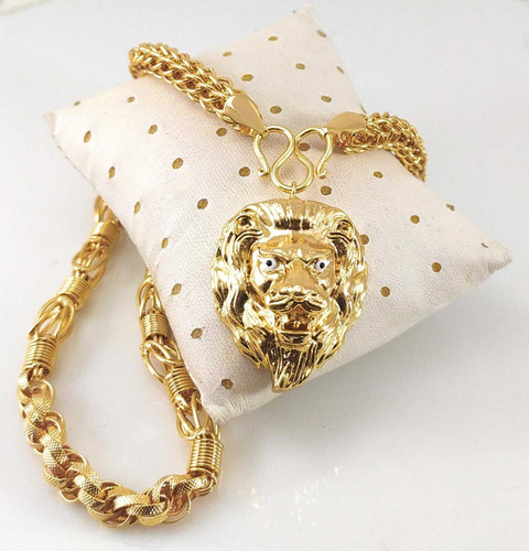 AFJ GOLD ONE GRAM GOLD PLATED STYLISH CHAIN FOR BOYS& Gold-plated  Plated Copper Chain