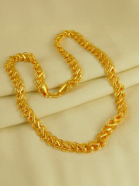 Happy Stoning Designer 22kt Gold plated Lotus Chain (20 Inches