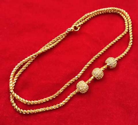PBM CREATIONS Gold Plated BALL Mop/Mugappu/Mogappu Thali Saradu