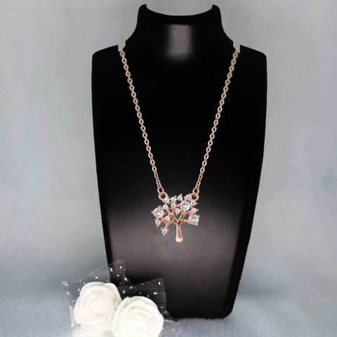GIVA 925 Silver Rose Gold Tree of Life Necklace for Women Zircon Rhodium  Plated Silver Necklace