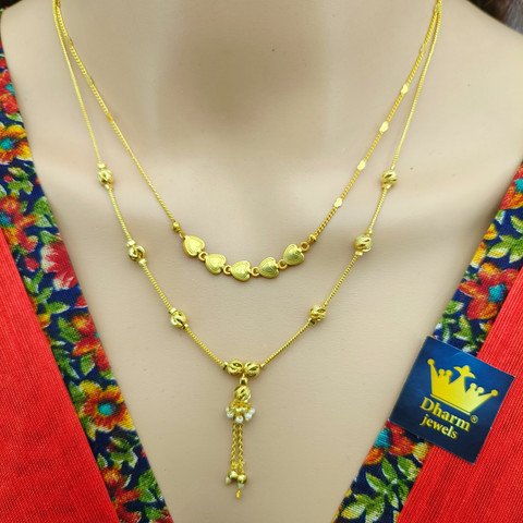 DHARM JEWELS Micro Gold Plated Necklace And Pendent With Chain
