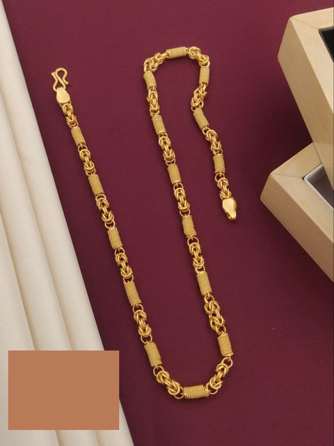 LASAVAMON gram Stylish Heavy Golden Neck Men Chain “20” Inches  Gold-plated Chain Gold-plated Plated Brass Chain