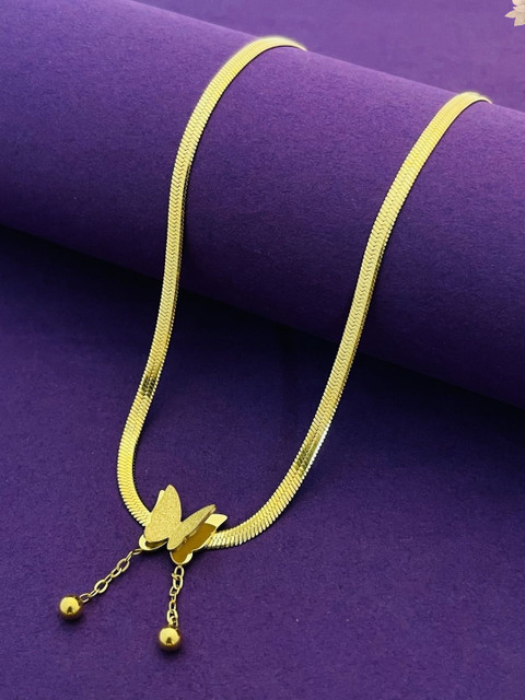 RKB SALES chain for women with pendant Cubic Zirconia Gold-plated