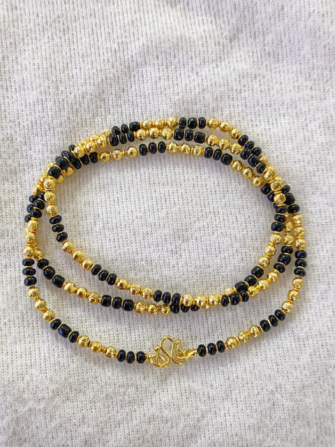 HN JEWELLERY One Gram Gold Jewellery Karimani Mala Chain 28