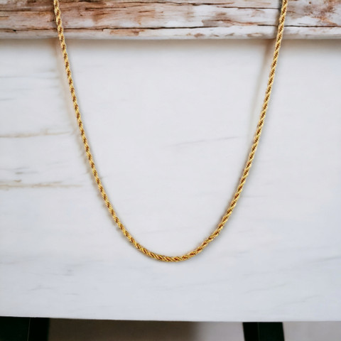 GoldNera Gold Plated Golden Chain for Men Twisted Necklack for Men Boys 21  Inches Gold-plated Plated Brass Chain