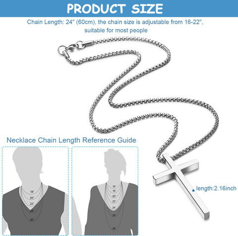 PATPAT 2pcs Classic Cross Necklaces Set 16-22