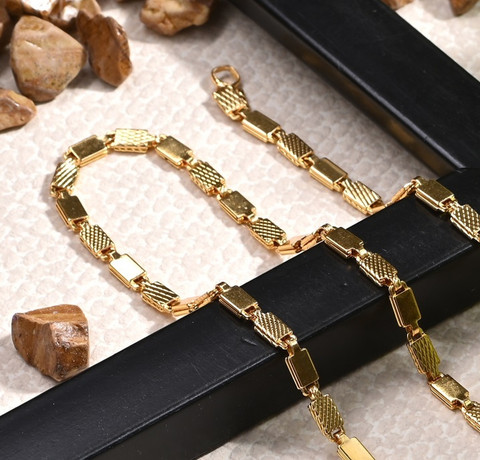 Guarantee Ornament House Golden Mens Women Chain Jewellery Gold Plated  Sleek Design 22 Inches Gold-plated, Rhodium Plated Brass Chain