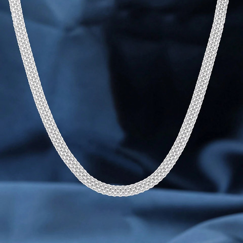 Thrillz Silver Chain For Men Criss Cross Design Necklace Chain For