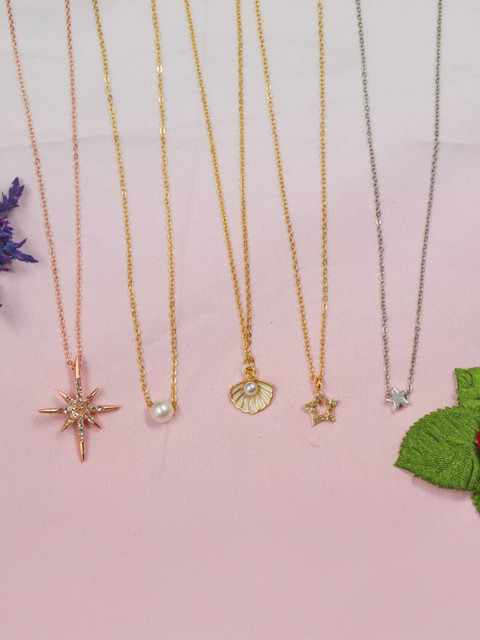 ELCETRATD JEWELLERY Diamond Gold-plated Plated Alloy Chain Set