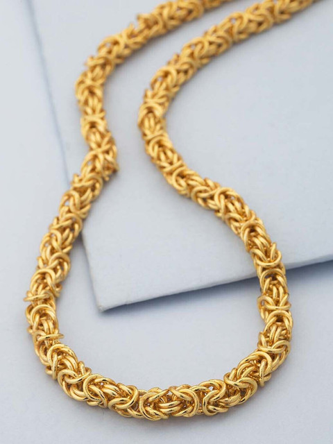 Fashion Frill Golden Chain For Boys Necklace Chains For Men Girls Stylish  Fancy King Design Gold-plated Plated Brass Chain