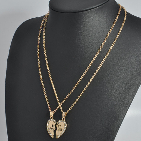 Zibuyu Pcs Friendship Necklace Magnetic Half Heart Pendant Best