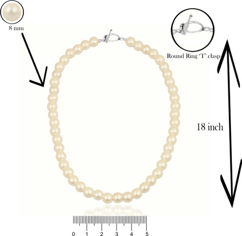 Pearlz Ocean Pearlz Ocean Glass PearlS 18 Inches Single Strand