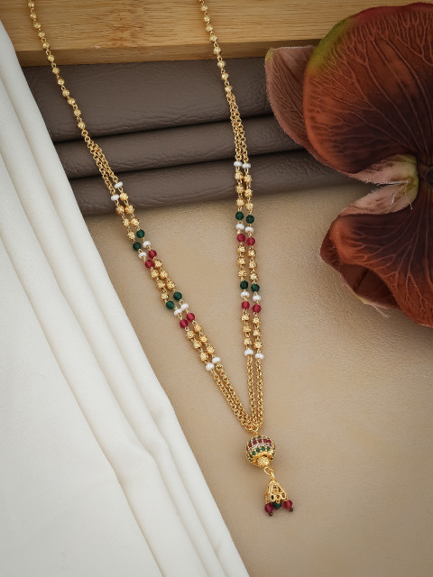 Hitarth Fashion Jewellery One Gram Gold Plated Fancy Partywear Dokiya(20  inch Gold-plated Plated Brass Necklace