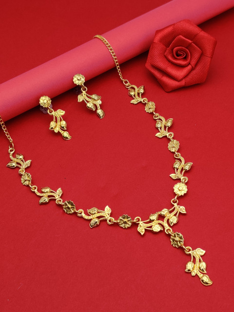 DHARM JEWELS Diamond Gold-plated Plated Alloy Necklace