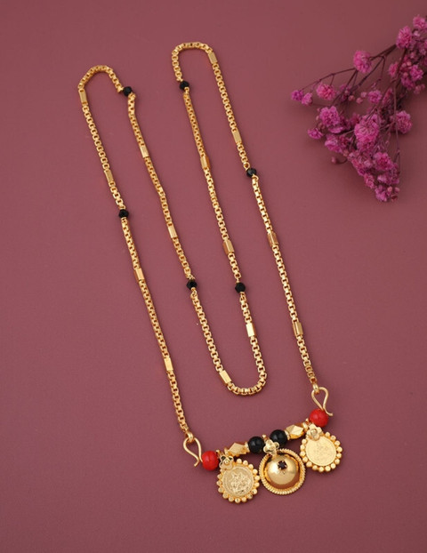 YANA JEWELLRY GRAM GOLD PLATED 30 IN LONG MOP CHAIN VATI MANGALSUTRA FOR  Brass Mangalsutra