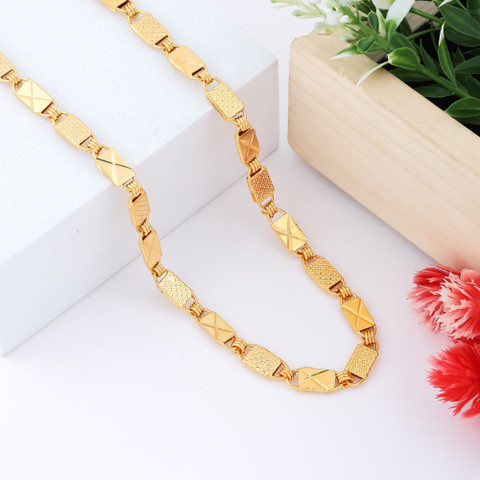 GAFUT gram Stylish Heavy Golden Neck Men Chain “20” Inches Gold-plated  Chain Gold-plated Plated Brass Chain