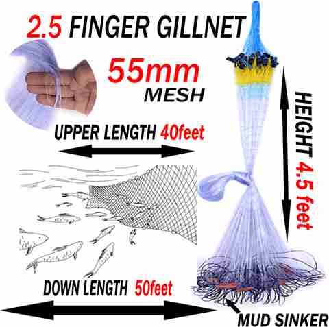 40 ft fishing gill net Survival Monofilament Gill Netting
