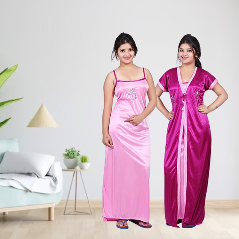 Creative Work Women Nighty with Robe