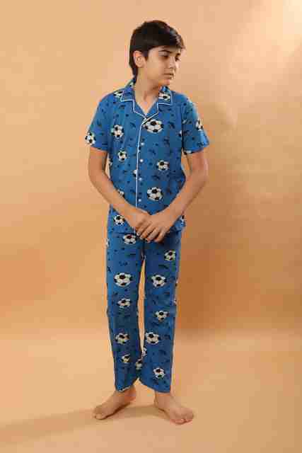 Pajamas Sets Night Suit For Year Boy Camp Adventures Navy Blue