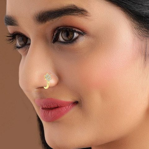 VAMA Diamond Gold-plated Plated Metal Nose Ring Price in India