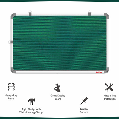 DeskFlex 2x1 Feet Premium Material Green Notice Board/Pin-up/Soft