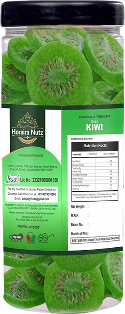 Horaira Nutz Premium 100% Natural Dried Kiwi 1Kg ( Pack of 4 _