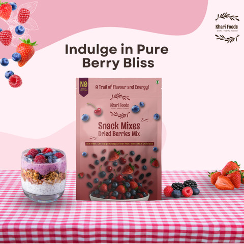 Khari Foods Dried Berries Mix 200g, 5 in1 Mix, High Fibre, Health Snack ...