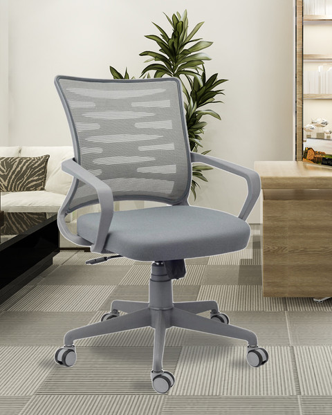 Finch Fox Low Back Royal Ergonomic Desk Mesh Chair in Gray Color Fabric  Office Executive Chair